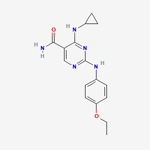 molecular formula C16H19N5O2 B15356669 4-(Cyclopropylamino)-2-(4-ethoxyanilino)pyrimidine-5-carboxamide 