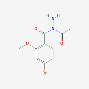 molecular formula C10H11BrN2O3 B15356742 N-acetyl-4-bromo-2-methoxybenzohydrazide 