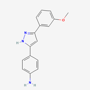 4-[3-(3-methoxyphenyl)-1H-pyrazol-5-yl]aniline