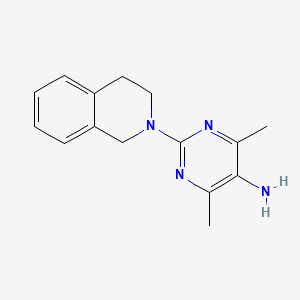 molecular formula C15H18N4 B15356854 2-(3,4-dihydro-1H-isoquinolin-2-yl)-4,6-dimethylpyrimidin-5-amine 