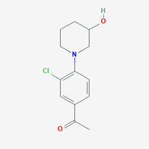 1-[3-Chloro-4-(3-hydroxypiperidin-1-yl)phenyl]ethanone