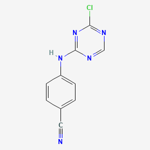 molecular formula C10H6ClN5 B15356919 4-[(4-Chloro-1,3,5-triazin-2-yl)amino]benzonitrile 