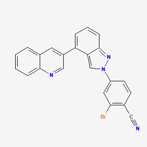 2-Bromo-4-(4-quinolin-3-ylindazol-2-yl)benzonitrile