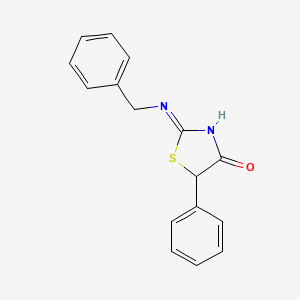 molecular formula C16H14N2OS B15357037 2-Benzylimino-5-phenyl-1,3-thiazolidin-4-one 