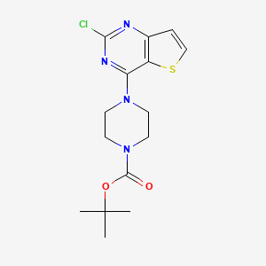 molecular formula C15H19ClN4O2S B15357089 Tert-butyl 4-(2-chlorothieno[3,2-d]pyrimidin-4-yl)piperazine-1-carboxylate 