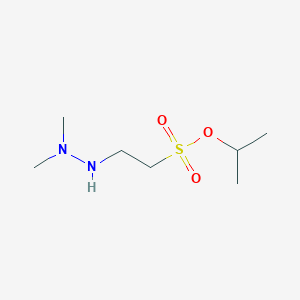 molecular formula C7H18N2O3S B15357161 Propan-2-yl 2-(2,2-dimethylhydrazinyl)ethane-1-sulfonate CAS No. 62692-71-1