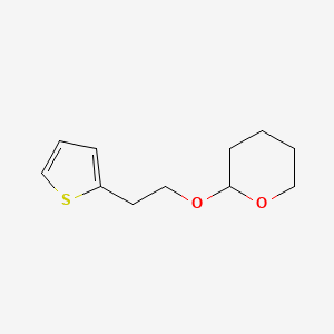 molecular formula C11H16O2S B15357219 2-(2-Thiophen-2-ylethoxy)oxane 