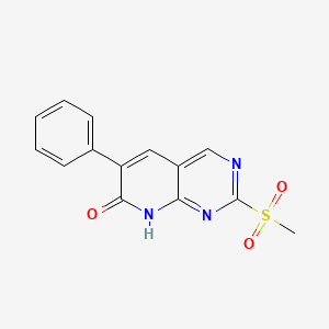 molecular formula C14H11N3O3S B15357322 2-methylsulfonyl-6-phenyl-8H-pyrido[2,3-d]pyrimidin-7-one 