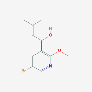 molecular formula C11H14BrNO2 B15357332 1-(5-Bromo-2-methoxypyridin-3-yl)-3-methylbut-2-en-1-ol 