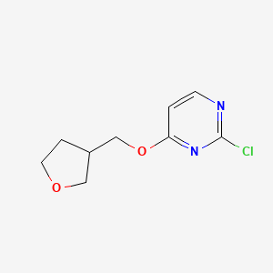 molecular formula C9H11ClN2O2 B15357358 2-Chloro-4-((tetrahydrofuran-3-yl)methoxy)pyrimidine 