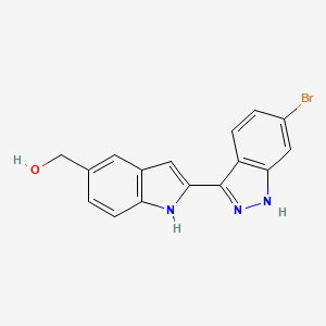 molecular formula C16H12BrN3O B15357407 [2-(6-bromo-1H-indazol-3-yl)-1H-indol-5-yl]methanol 