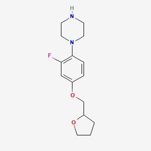 1-[2-Fluoro-4-(oxolan-2-ylmethoxy)phenyl]piperazine