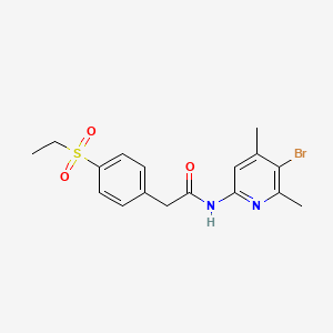 molecular formula C17H19BrN2O3S B15357465 N-(5-bromo-4,6-dimethyl-2-pyridinyl)-4-(ethylsulfonyl)benzeneacetamide CAS No. 1426805-10-8