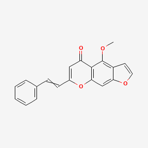 molecular formula C20H14O4 B15357474 4-Methoxy-7-(2-phenylethenyl)furo[3,2-g]chromen-5-one 