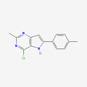 molecular formula C14H12ClN3 B15357545 4-chloro-2-methyl-6-(4-methylphenyl)-5H-pyrrolo[3,2-d]pyrimidine 