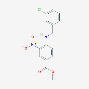 molecular formula C15H13ClN2O4 B15357553 Methyl 4-[(3-chlorophenyl)methylamino]-3-nitrobenzoate 