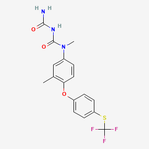 molecular formula C17H16F3N3O3S B15357570 3-Carbamoyl-1-methyl-1-[3-methyl-4-[4-(trifluoromethylsulfanyl)phenoxy]phenyl]urea 