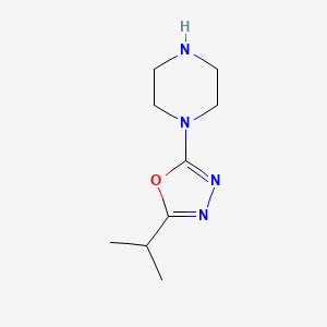 molecular formula C9H16N4O B15357626 2-Piperazin-1-yl-5-propan-2-yl-1,3,4-oxadiazole 