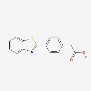 molecular formula C15H11NO2S B15357705 2-[4-(1,3-Benzothiazol-2-yl)phenyl]acetic acid 