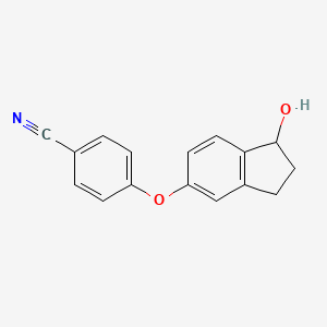 molecular formula C16H13NO2 B15357739 4-[(1-hydroxy-2,3-dihydro-1H-inden-5-yl)oxy]benzonitrile 