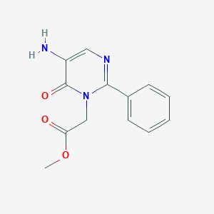 molecular formula C13H13N3O3 B15357808 5-amino-6-oxo-2-phenyl-1(6H)-Pyrimidineacetic acid methyl ester CAS No. 873673-51-9