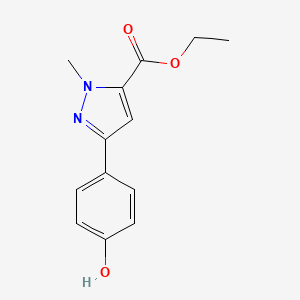 molecular formula C13H14N2O3 B15357861 Ethyl 5-(4-hydroxyphenyl)-2-methylpyrazole-3-carboxylate CAS No. 852816-08-1