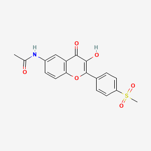 N-[3-hydroxy-2-(4-methylsulfonylphenyl)-4-oxochromen-6-yl]acetamide