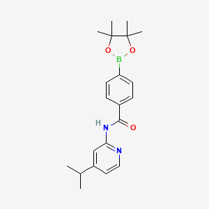 molecular formula C21H27BN2O3 B15357960 N-(4-propan-2-ylpyridin-2-yl)-4-(4,4,5,5-tetramethyl-1,3,2-dioxaborolan-2-yl)benzamide 