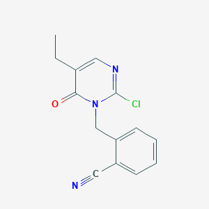 2-[(2-Chloro-5-ethyl-6-oxopyrimidin-1-yl)methyl]benzonitrile