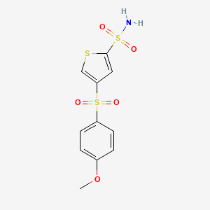 molecular formula C11H11NO5S3 B15357974 4-(4-Methoxyphenyl)sulfonylthiophene-2-sulfonamide CAS No. 119731-18-9