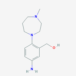 molecular formula C13H21N3O B15357988 [5-Amino-2-(4-methyl-1,4-diazepan-1-yl)phenyl]methanol 