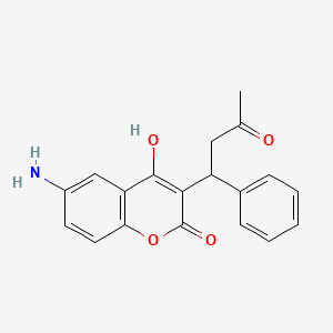 molecular formula C19H17NO4 B15358000 6-Amino-4-hydroxy-3-(3-oxo-1-phenylbutyl)-2H-1-benzopyran-2-one CAS No. 141031-98-3