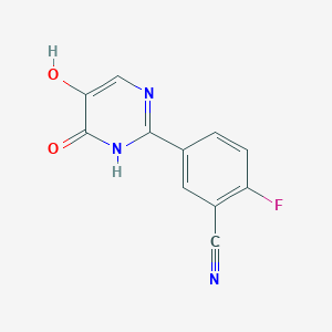 2-fluoro-5-(5-hydroxy-6-oxo-1H-pyrimidin-2-yl)benzonitrile