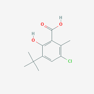 molecular formula C12H15ClO3 B15358128 3-Tert-butyl-5-chloro-2-hydroxy-6-methylbenzoic acid 