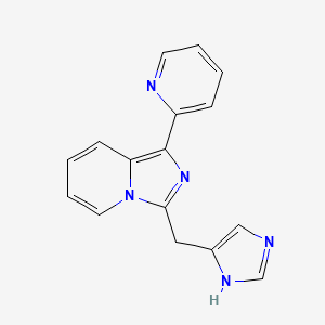 molecular formula C16H13N5 B15358218 3-(1H-imidazol-4-ylmethyl)-1-pyridin-2-ylimidazo[1,5-a]pyridine 