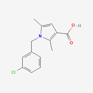 molecular formula C14H14ClNO2 B15358314 1-[(3-Chlorophenyl)methyl]-2,5-dimethylpyrrole-3-carboxylic acid 