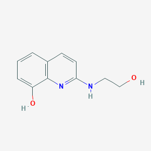 molecular formula C11H12N2O2 B15358328 2-(2-Hydroxyethylamino)quinolin-8-ol 