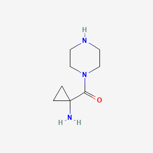 molecular formula C8H15N3O B15358333 (1-Aminocyclopropyl)-piperazin-1-ylmethanone 