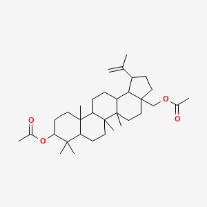 molecular formula C34H54O4 B15358389 (9-Acetyloxy-5a,5b,8,8,11a-pentamethyl-1-prop-1-en-2-yl-1,2,3,4,5,6,7,7a,9,10,11,11b,12,13,13a,13b-hexadecahydrocyclopenta[a]chrysen-3a-yl)methyl acetate 