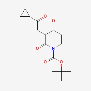 molecular formula C15H21NO5 B15358400 Tert-butyl 3-(2-cyclopropyl-2-oxoethyl)-2,4-dioxopiperidine-1-carboxylate 