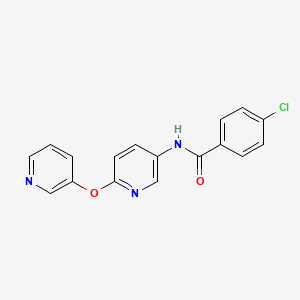 molecular formula C17H12ClN3O2 B15358425 4-chloro-N-(6-pyridin-3-yloxypyridin-3-yl)benzamide 