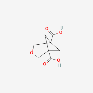 molecular formula C8H10O5 B15358431 3-Oxabicyclo[3.1.1]heptane-1,5-dicarboxylic acid 