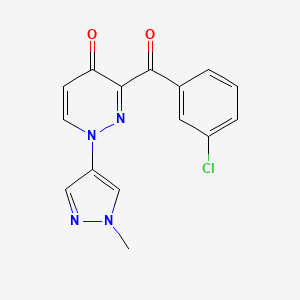 molecular formula C15H11ClN4O2 B15358455 3-(3-chlorobenzoyl)-1-(1-methyl-1H-pyrazol-4-yl)pyridazin-4(1H)-one 