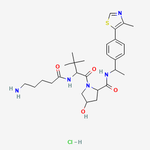 (2S,4R)-1-[(2S)-2-(5-aminopentanoylamino)-3,3-dimethyl-butanoyl]-4-hydroxy-N-[(1S)-1-[4-(4-methylthiazol-5-yl)phenyl]ethyl]pyrrolidine-2-carboxamide;hydrochloride