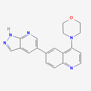 molecular formula C19H17N5O B15358512 4-[6-(1H-pyrazolo[3,4-b]pyridin-5-yl)quinolin-4-yl]morpholine 