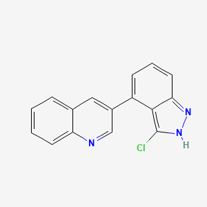 molecular formula C16H10ClN3 B15358543 3-(3-chloro-1H-indazol-4-yl)quinoline 