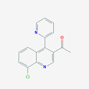 1-(8-Chloro-4-pyridin-2-ylquinolin-3-yl)ethanone