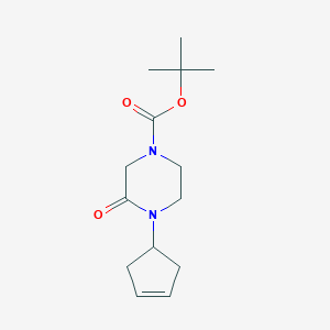 molecular formula C14H22N2O3 B15358628 Tert-butyl 4-cyclopent-3-en-1-yl-3-oxopiperazine-1-carboxylate 