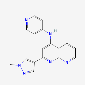 molecular formula C17H14N6 B15358764 2-(1-methylpyrazol-4-yl)-N-pyridin-4-yl-1,8-naphthyridin-4-amine 