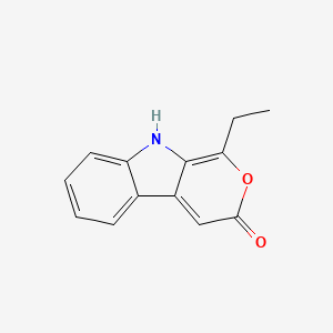 molecular formula C13H11NO2 B15358796 1-ethyl-9H-pyrano[3,4-b]indol-3-one 